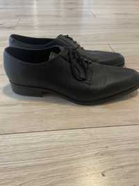 Pantofle eleganckie buty półbuty czarne ZARA