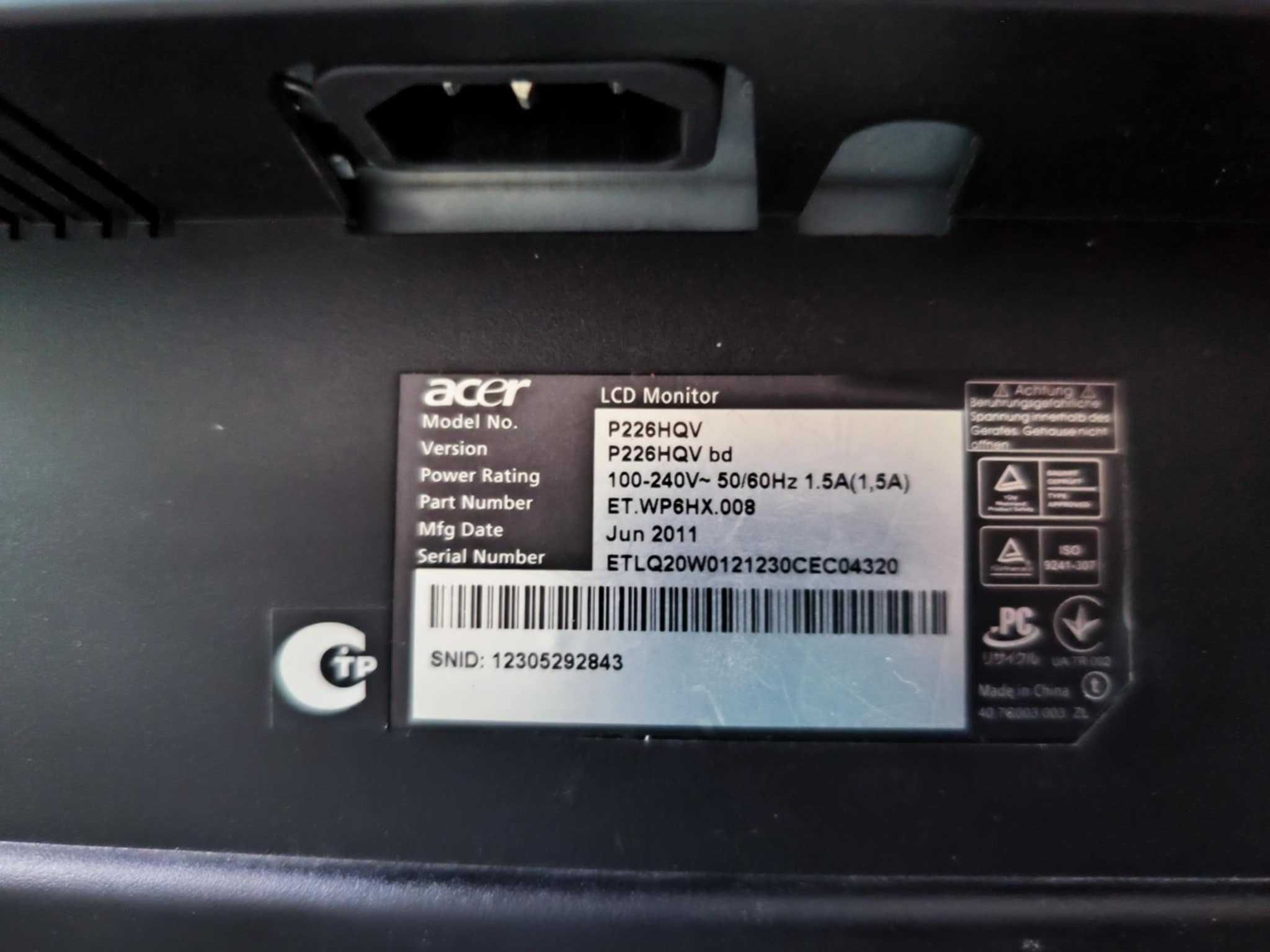 Monitor Acer p226hqv