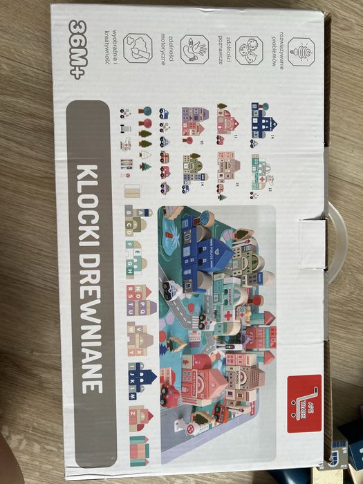 Klocki drewniane miasto 115 el.