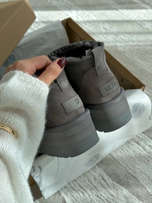 UGG ultra mini platform grey / Зимові угги ультра міні на платформі