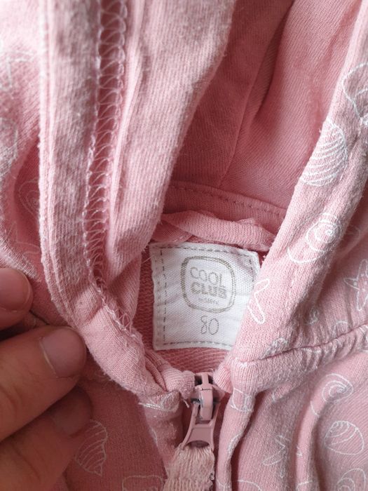 Różowy bawełniany dres r. 80 Cool Club Smyk antyczny róż wzór muszelki