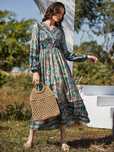 Sukienka Letnia Boho Z Wiskozy W Kwaity Rozkloszowana Maxi Shein M