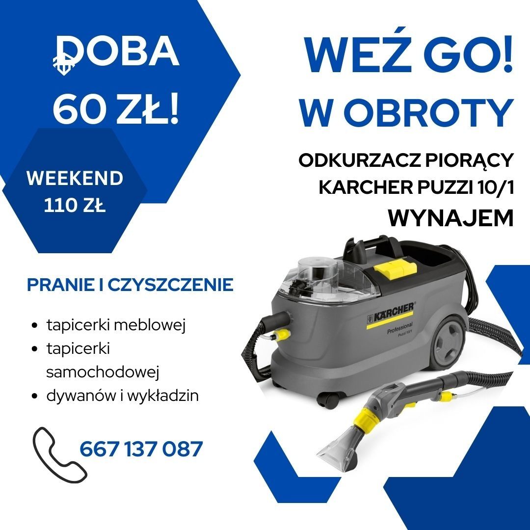 Odkurzacz piorący KARCHER Puzzi 10/1 Wynajem / Wypożyczenie