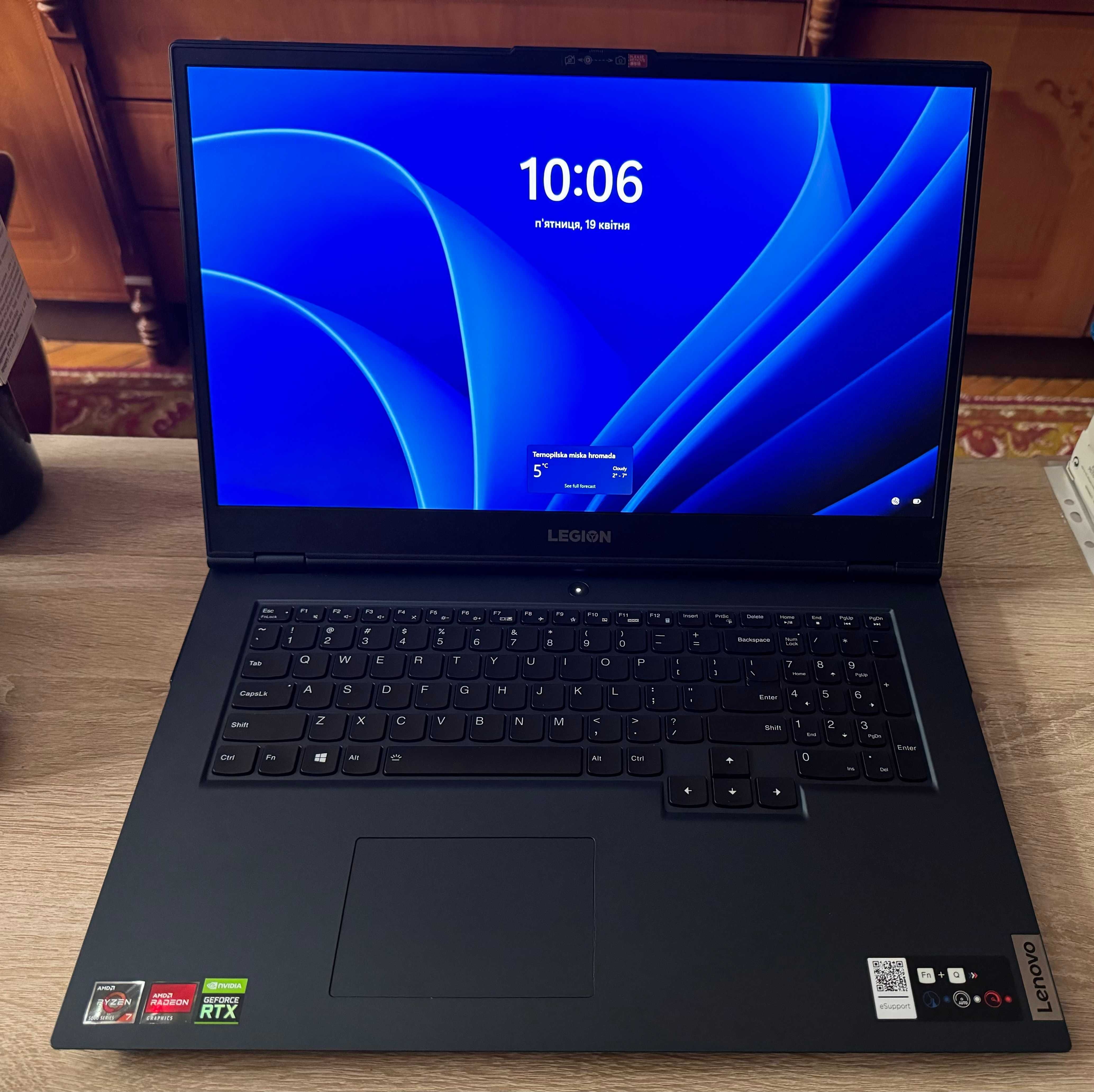 17.3" Lenovo Legion 5 17ACH6H AMD Ryzen 7 5800H/RTX3070/16GB/1TB 144Гц