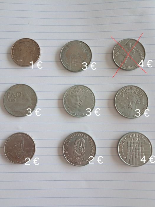 Coleção de 25 escudos portugueses