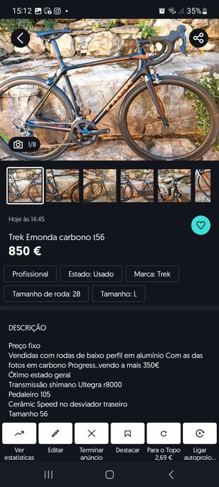 Trek Emonda carbono t56