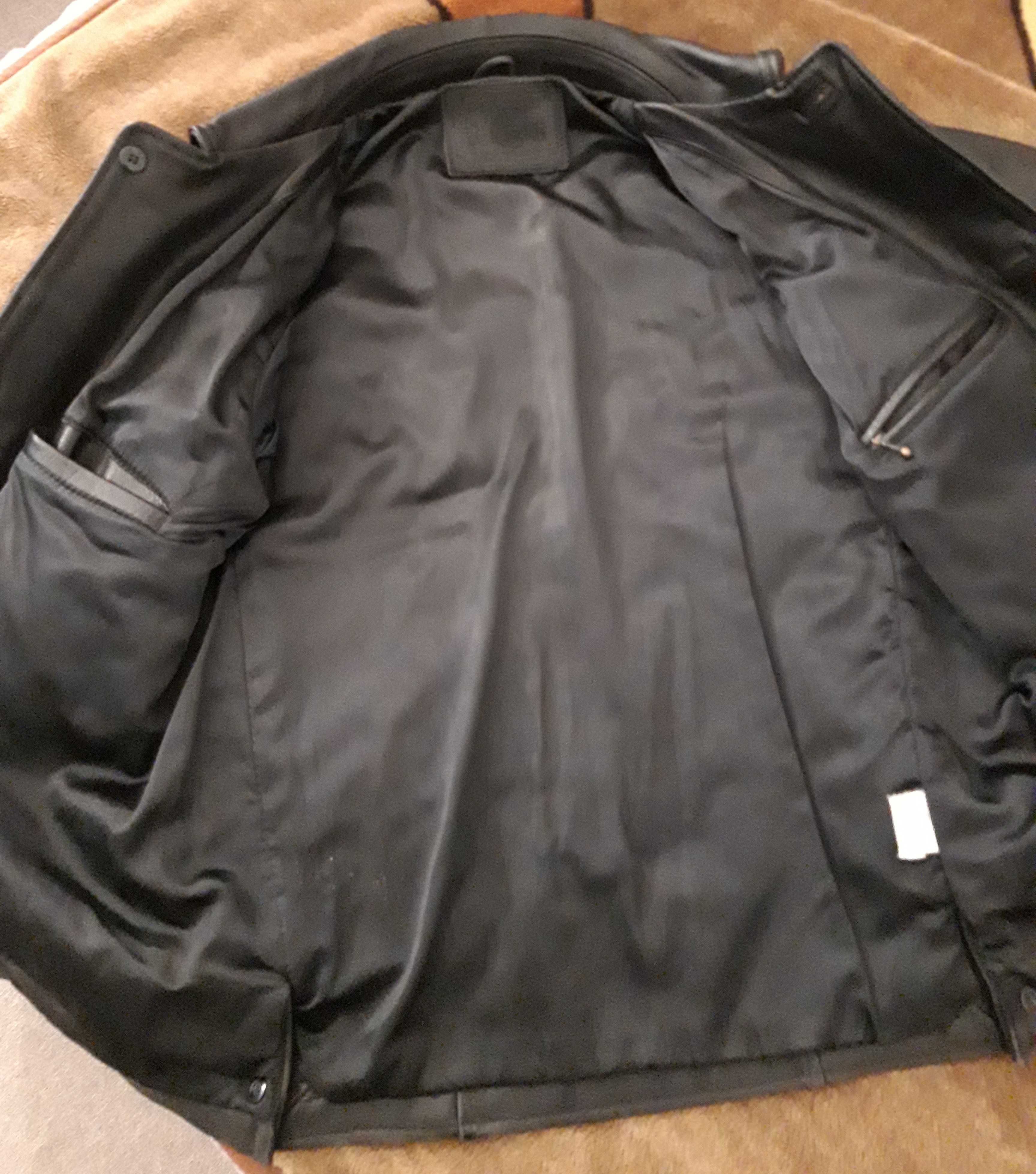 Wspaniała skóra naturalna, kurtka skórzana vintage, oversize L