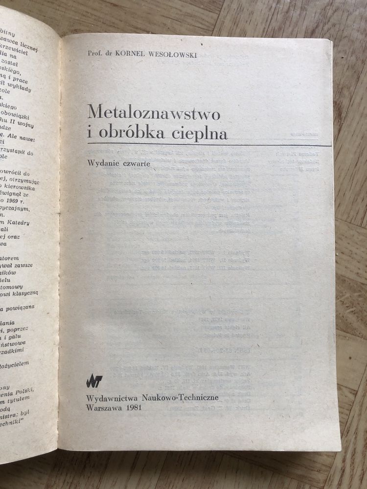 Metaloznawstwo i obróbka cieplna - Kornel Wesołowski