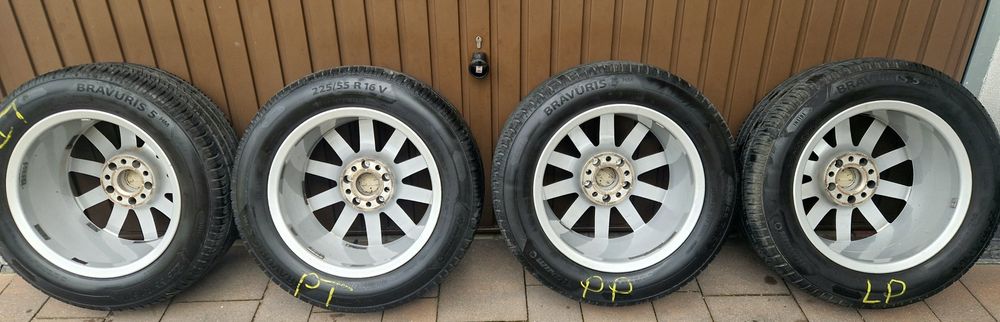 Koła/Alufelgi Audi R16 5x112 Opony letnie Barum 8mm 225/55/16