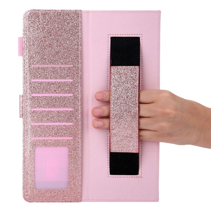 Etui Ochronne do iPad Mini 6 2021 Zamykane Portfel Brokatowe Różowe