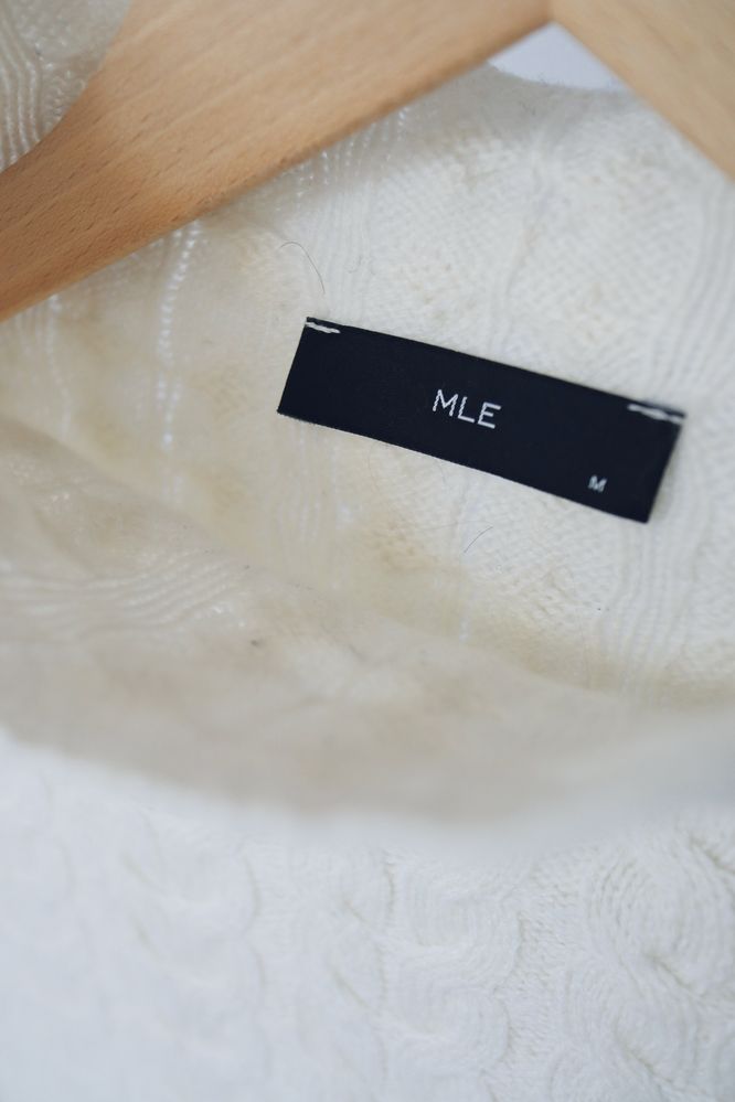 MLE Collection Sweter w warkocze wełna merino kaszmir