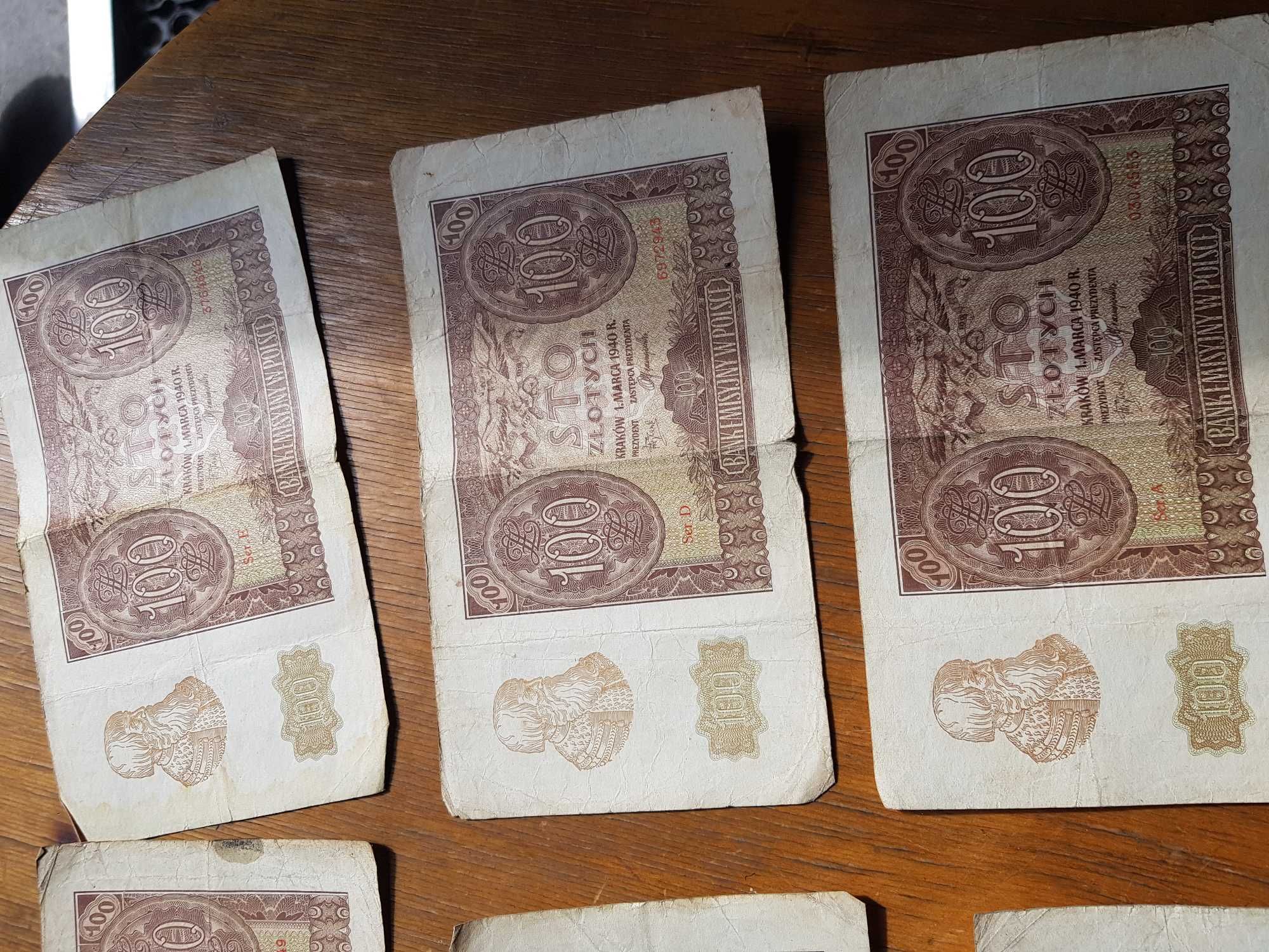 Stare banknoty POLSKA 100zł 1932r-1940r  7 sztuk komplet