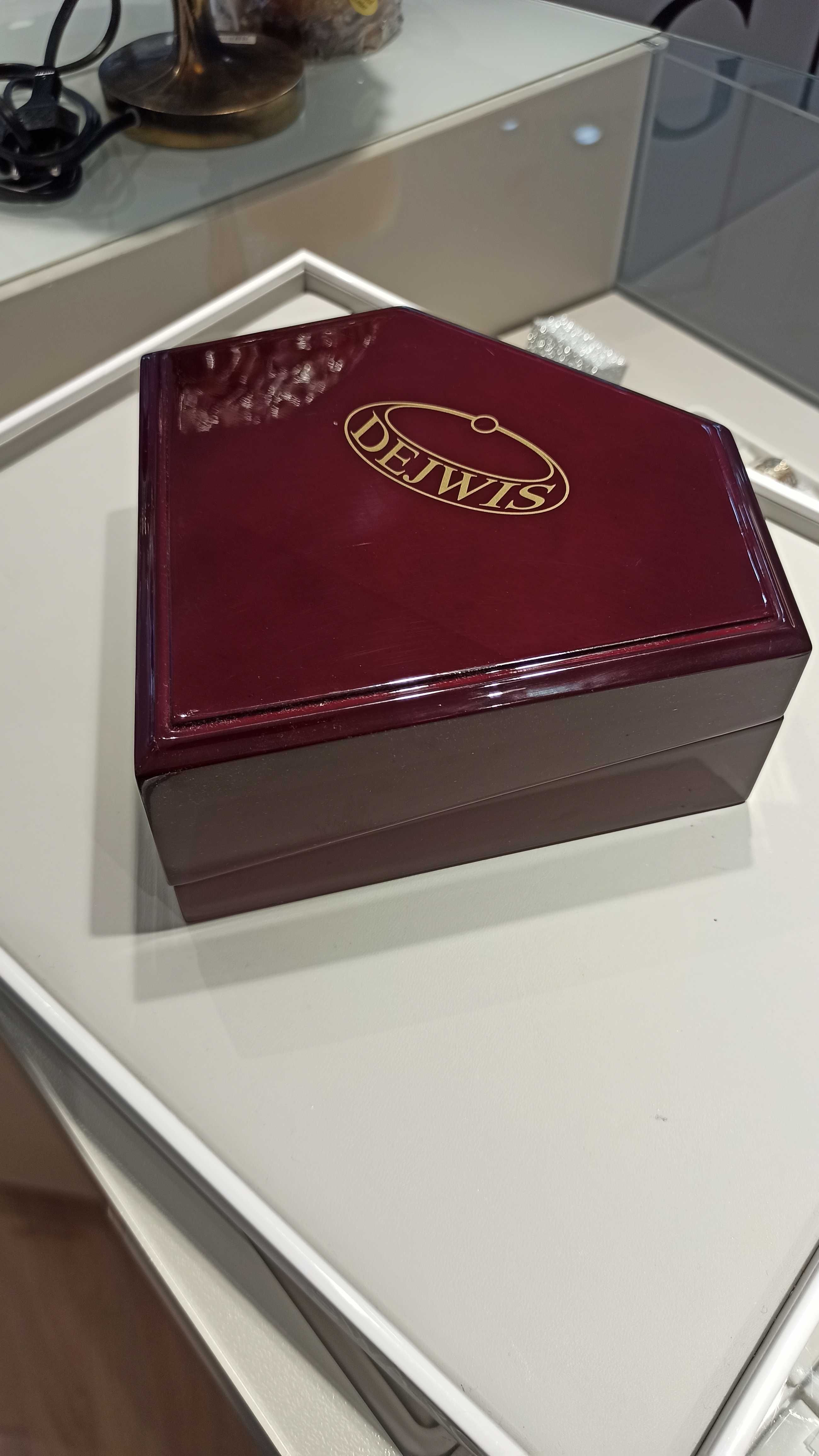 Duże pudełko na obrączki/prezent/święta z lakierowanego drewna mahoń
