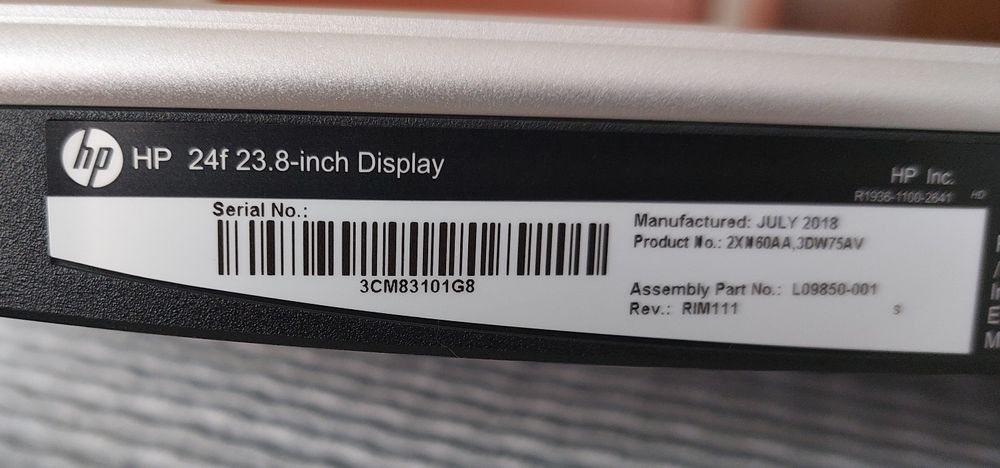 Monitor HP 24" modelo 24f