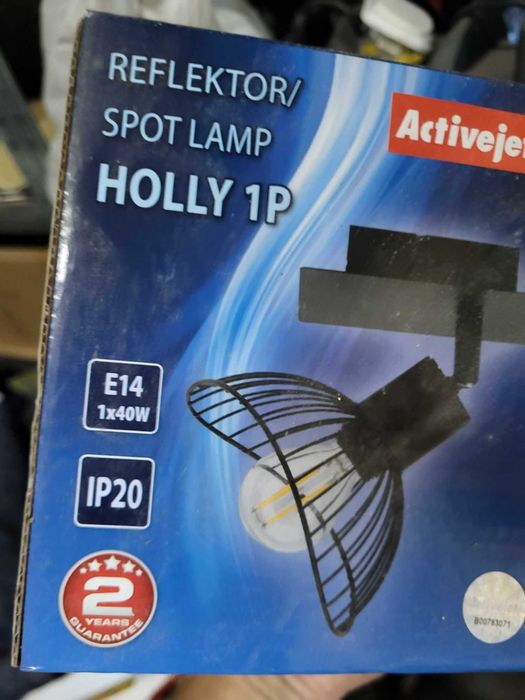 Lampa lampka Reflektorek reflektor HOLLY 1P czarny E14 ACTIVEJET 2 szt