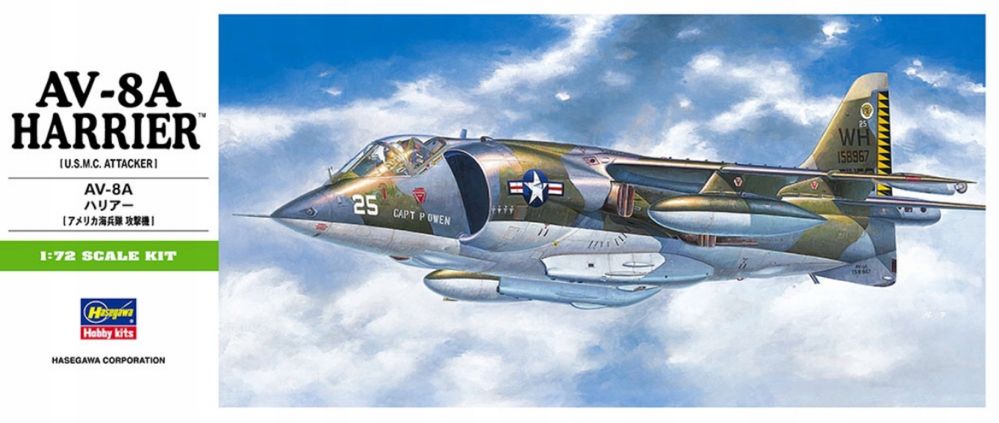 Hasegawa B10 samolot AV-8A Harrier model do sklejania 1:72