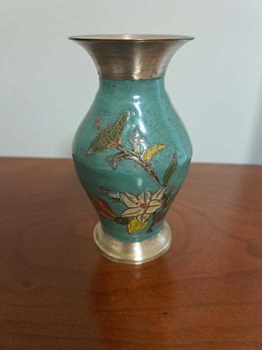 Jarra  pintada á mão- na Frente e  atrás  - altura 24cm