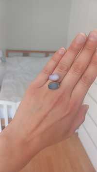 Pierścionek kamienie, fiolet, niebieski