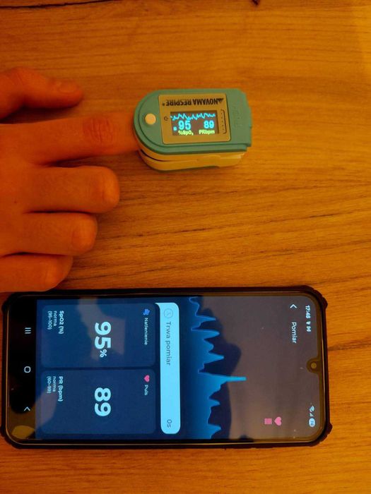 Pulsoksymetr napalcowy z Bluetooth nowy