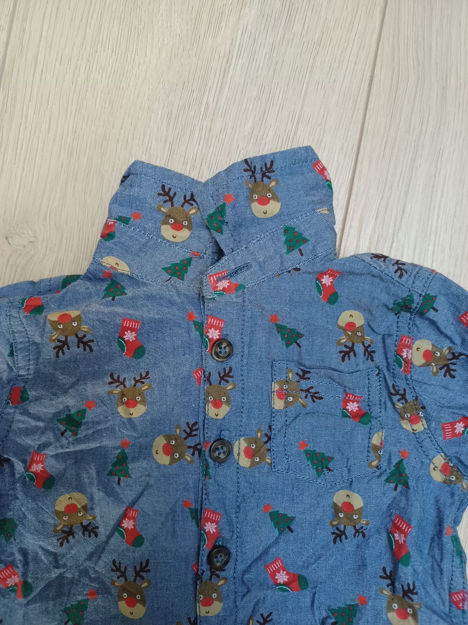 Koszula świąteczna, elegancka na święta  r.68 F&F