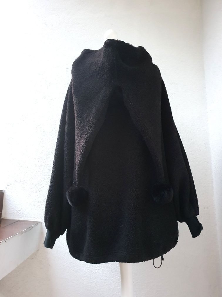 Bluza Punk Rave Joker Hoodie pluszowa z ogromnym kapturem kieszeniami