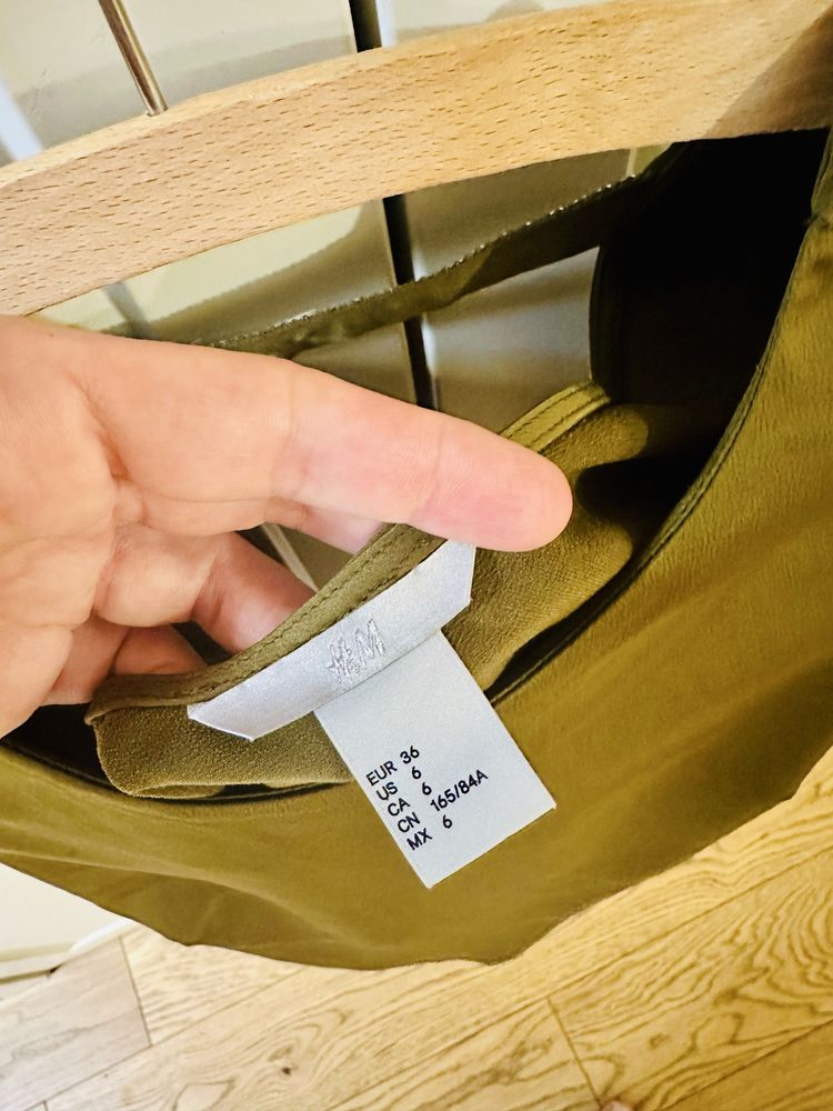 Oliwkowa j.nowa H&M 36 cudo wesele minimalizm