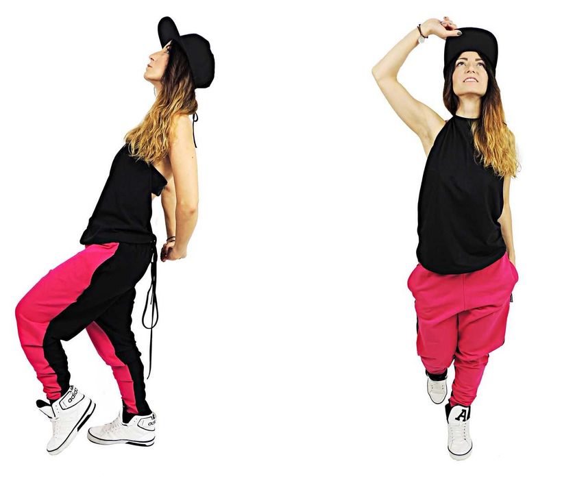 Spodnie dresowe 140 dla dziewczynki Dresy Baggy Joggery Hip Hop -70%