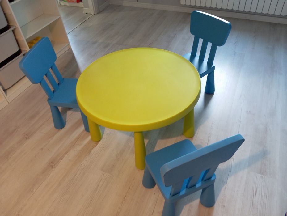 Stolik + 3 krzesła IKEA Mammut