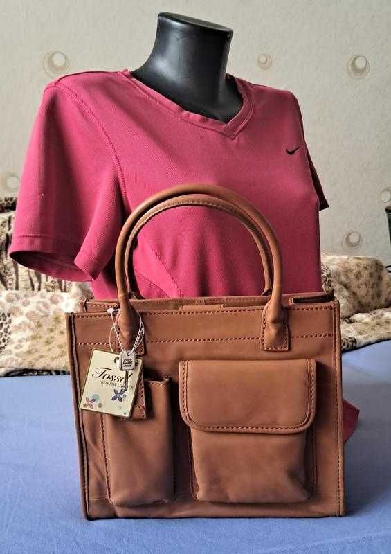 Сумка fossil коричневая с длинным ремнем