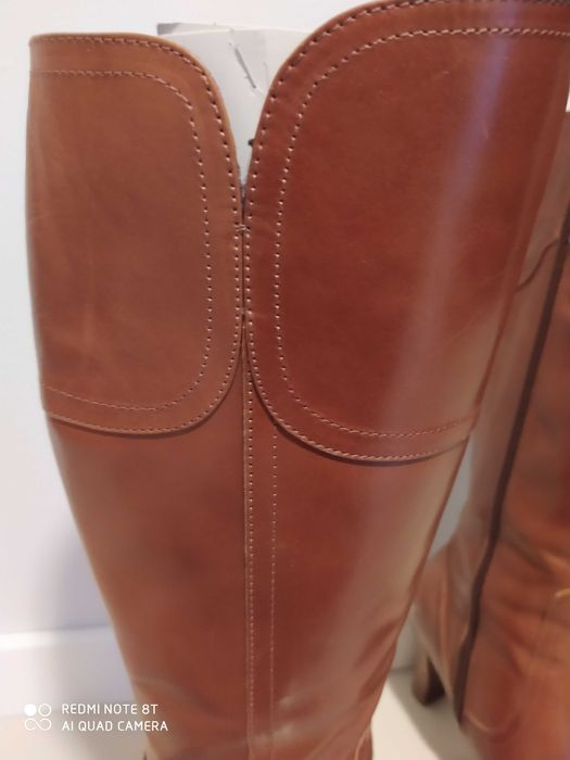 Kozaki z rudej skóry rozmiar 36