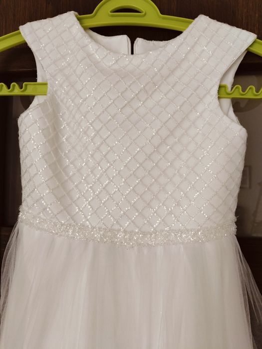 Sukienka biała, elegancka ,wizytowa,komunijna 140