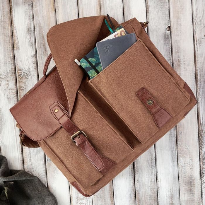 Torba męska ze skóry wegańskiej Paolo Peruzzi E-07-BR