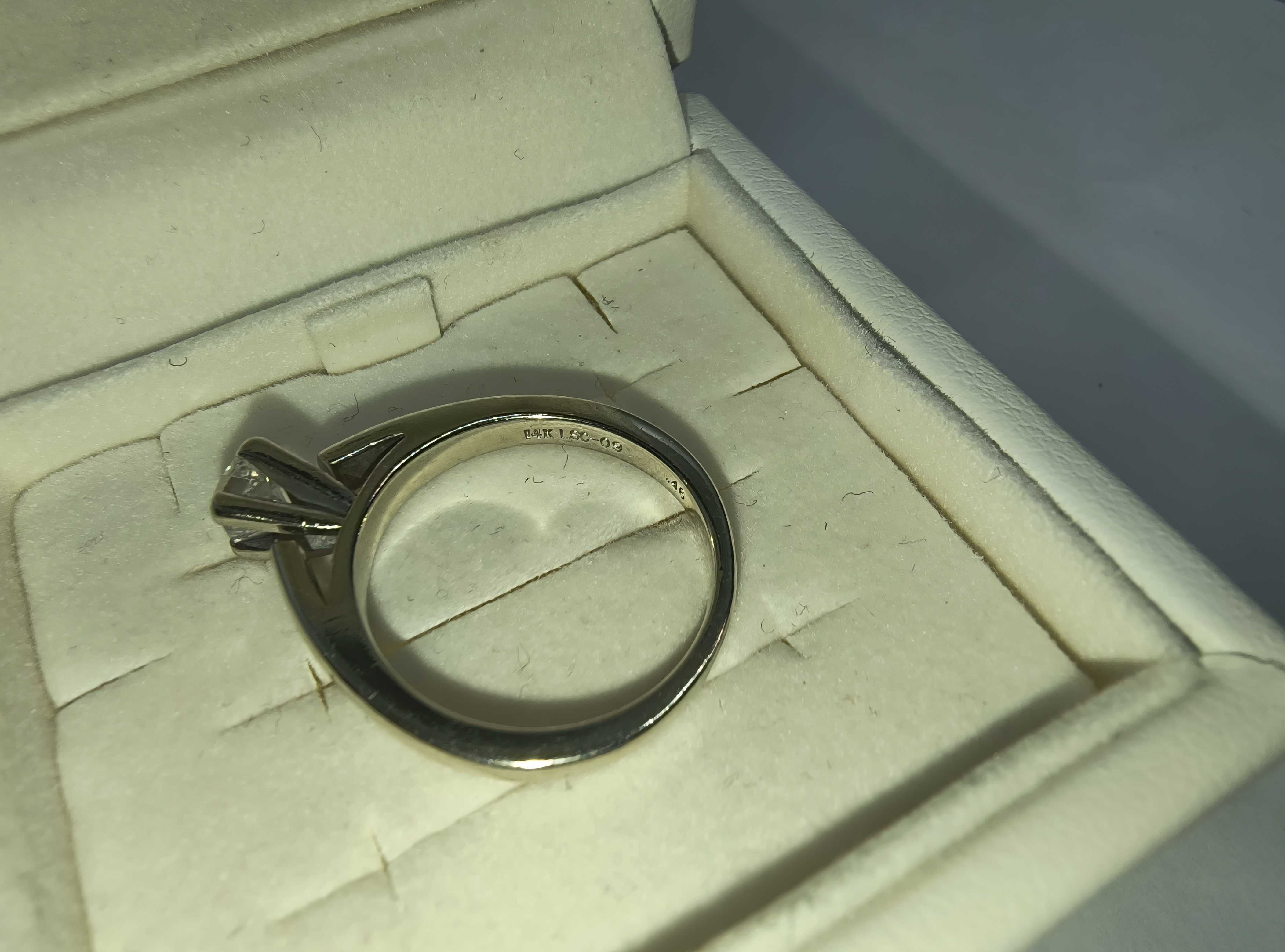 Złoty pierścionek z diamentem 0.45ct VS1/I, certyfikat