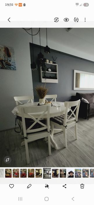 Stół z 4 krzesłami ikea biały