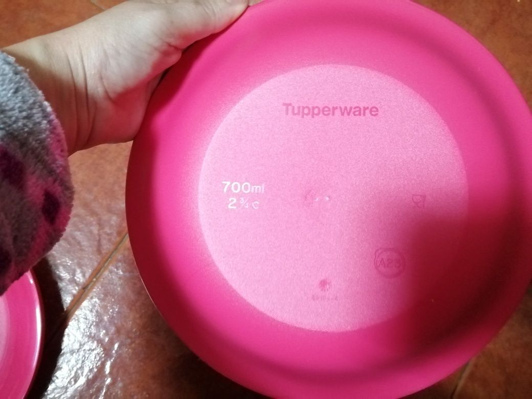 Conjunto de 2 pratos tupperware, novos