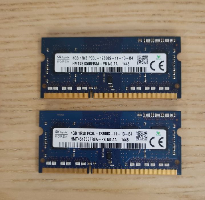 Memorias RAM 2x 4GB pc3L 12800s
