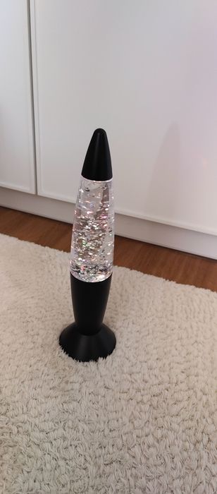 Lampa stołowa brokatowa wielokolorowa 35cm  stan BDB