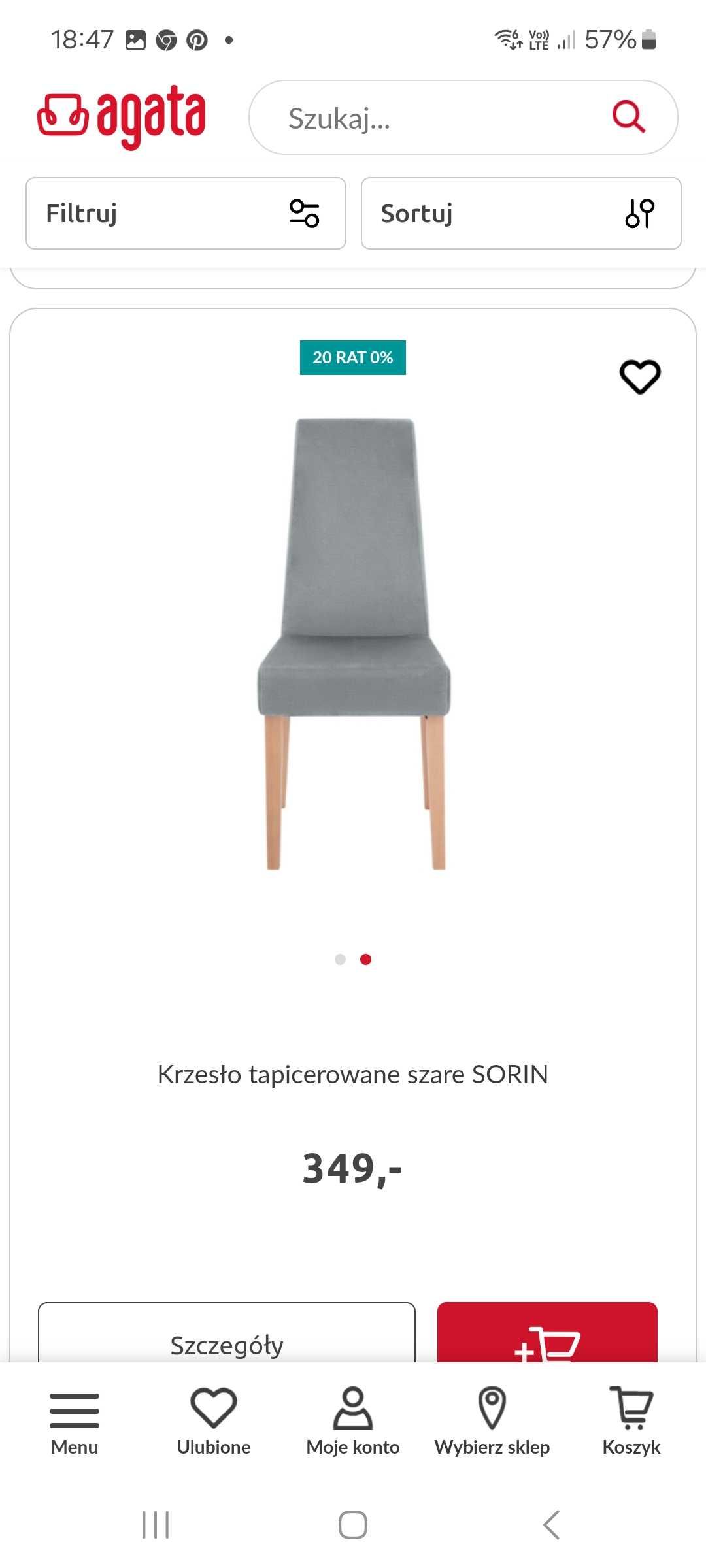 Krzesła tapicerowane Sorin 6 szt.