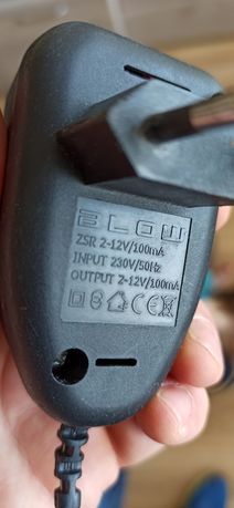 Zasilacz BLOW z włącznikiem potencjometrem 230V/50Hz wyjście 12V/100mA