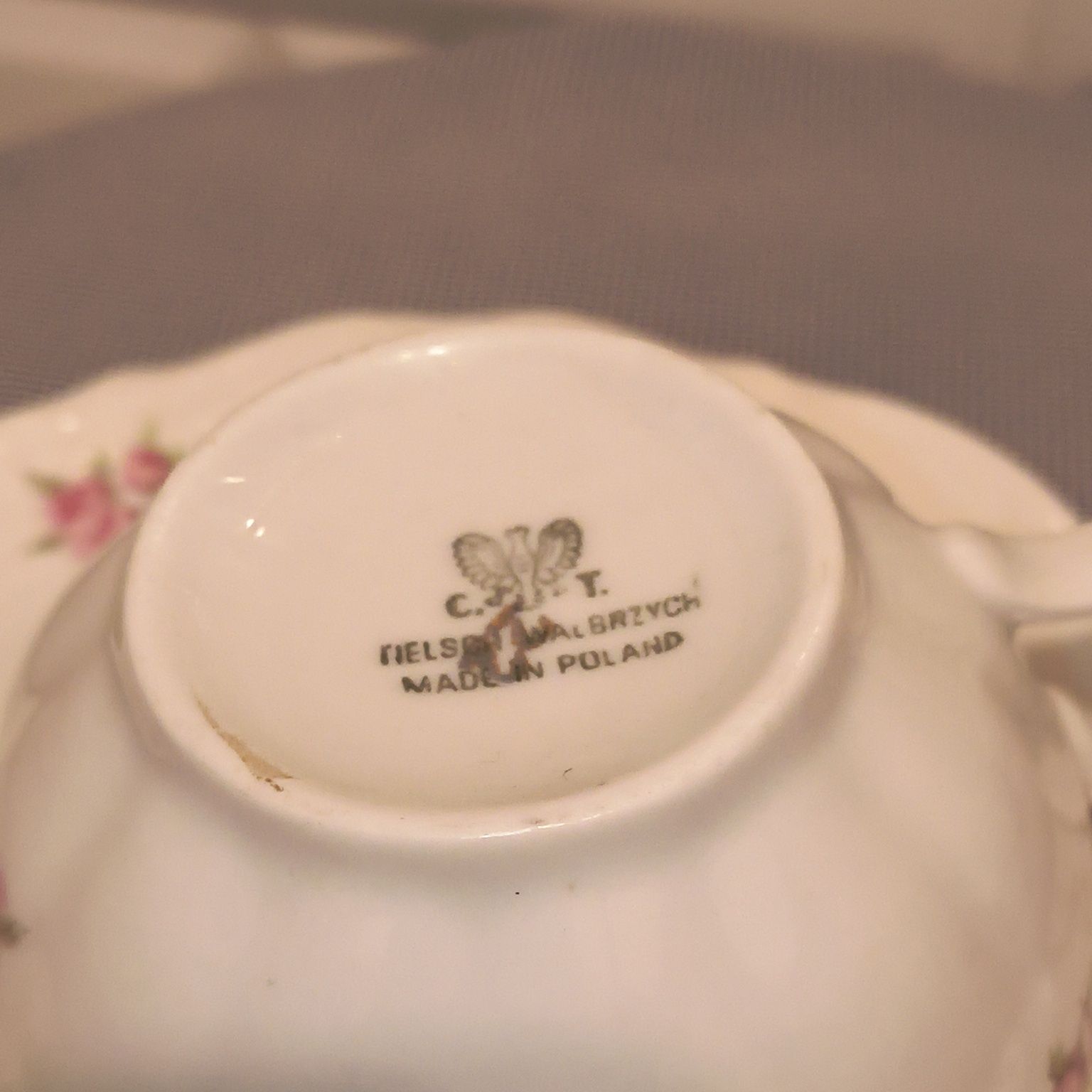Filiżanka z talerzykiem Carl Tielsch porcelana Wałbrzych Krzysztof