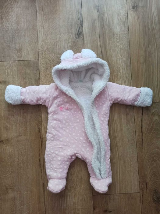 Kombinezon zimowy dla dziewczynki 56, ocieplany futerkiem, zimowy