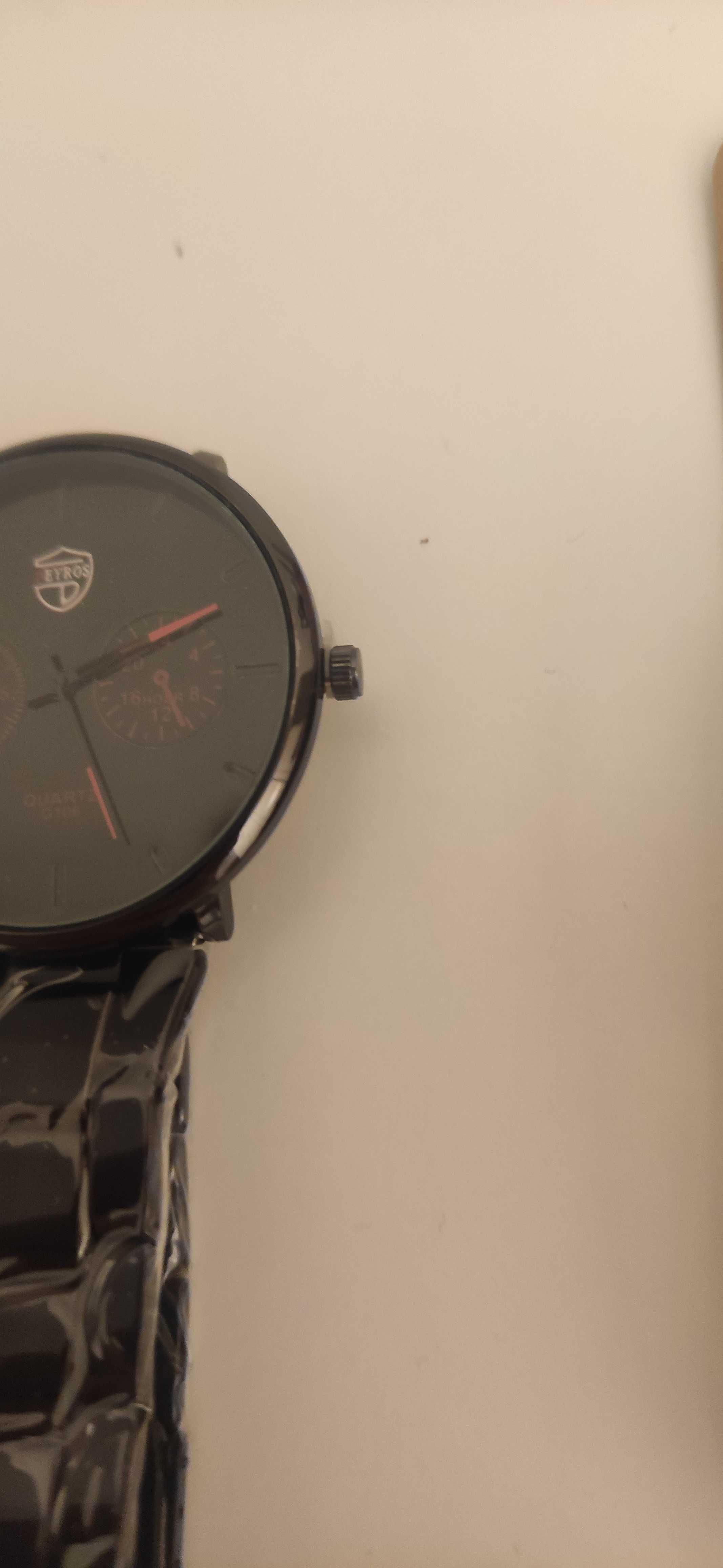 NOWY!!! Męski zegarek klasyczny czarny Quartz + 4 bransoletki