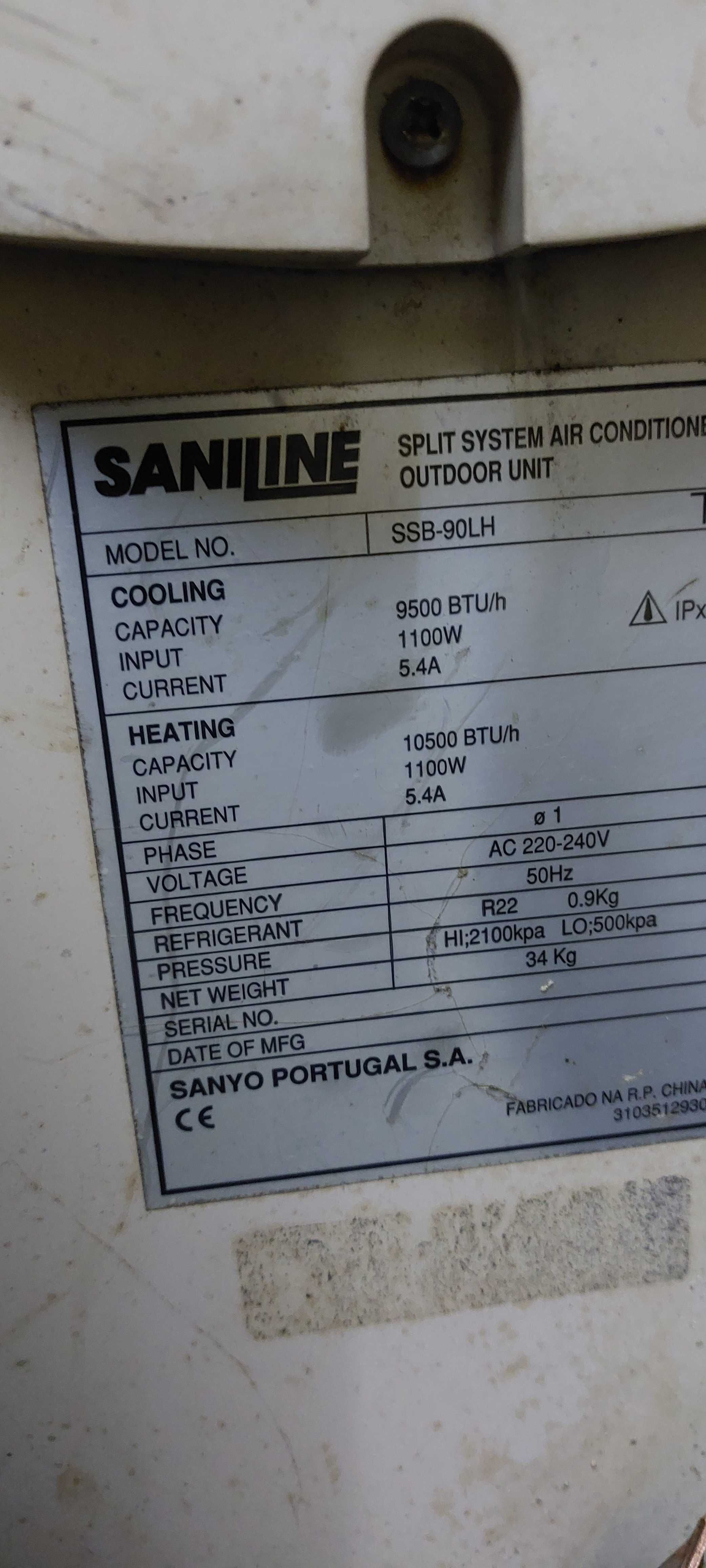 Ar Condicionado Saniline SSB-90LH