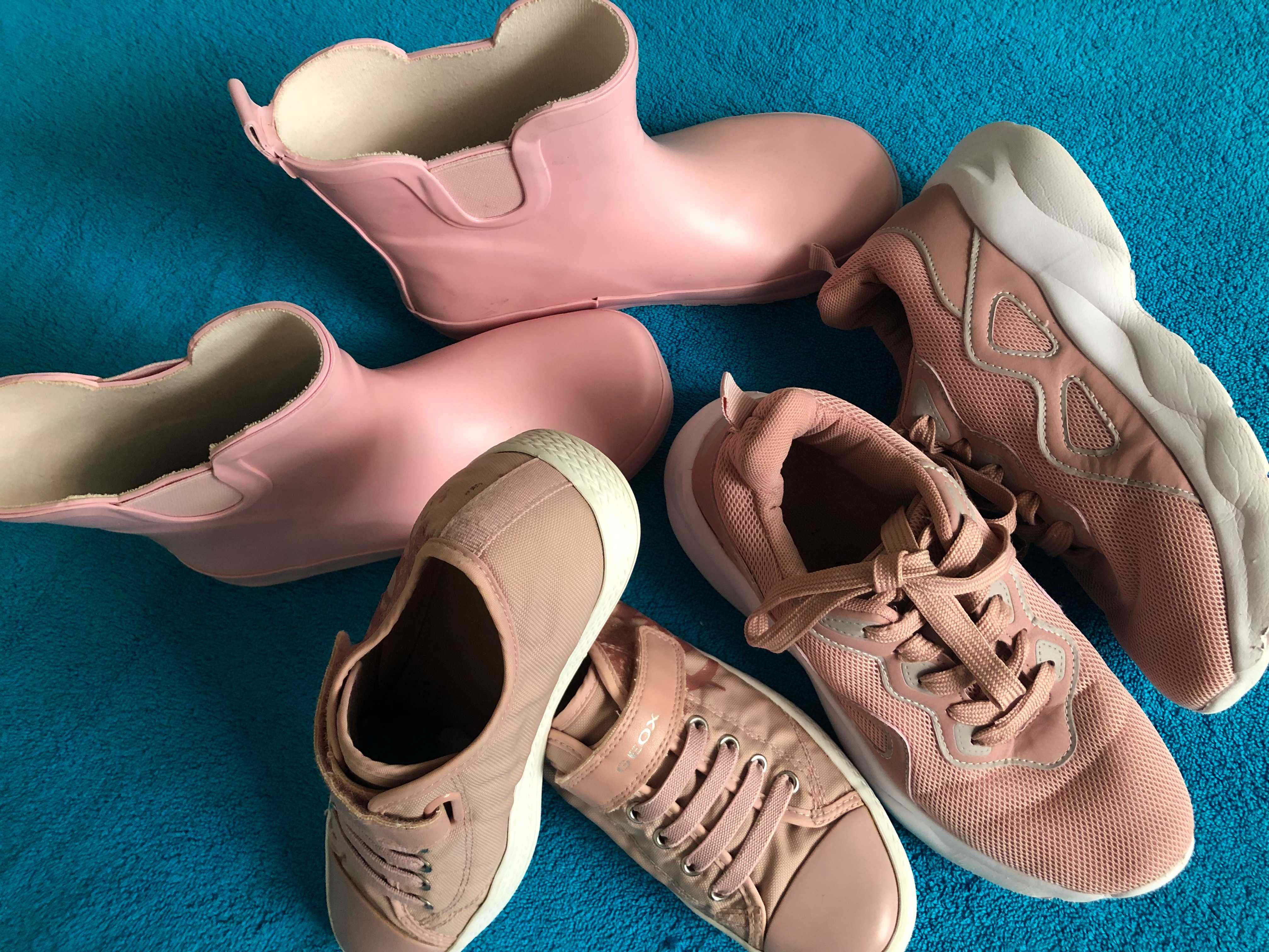 Кроссовки розовые балетки туфли босоножки сапожки резино 33-34-36 раз.