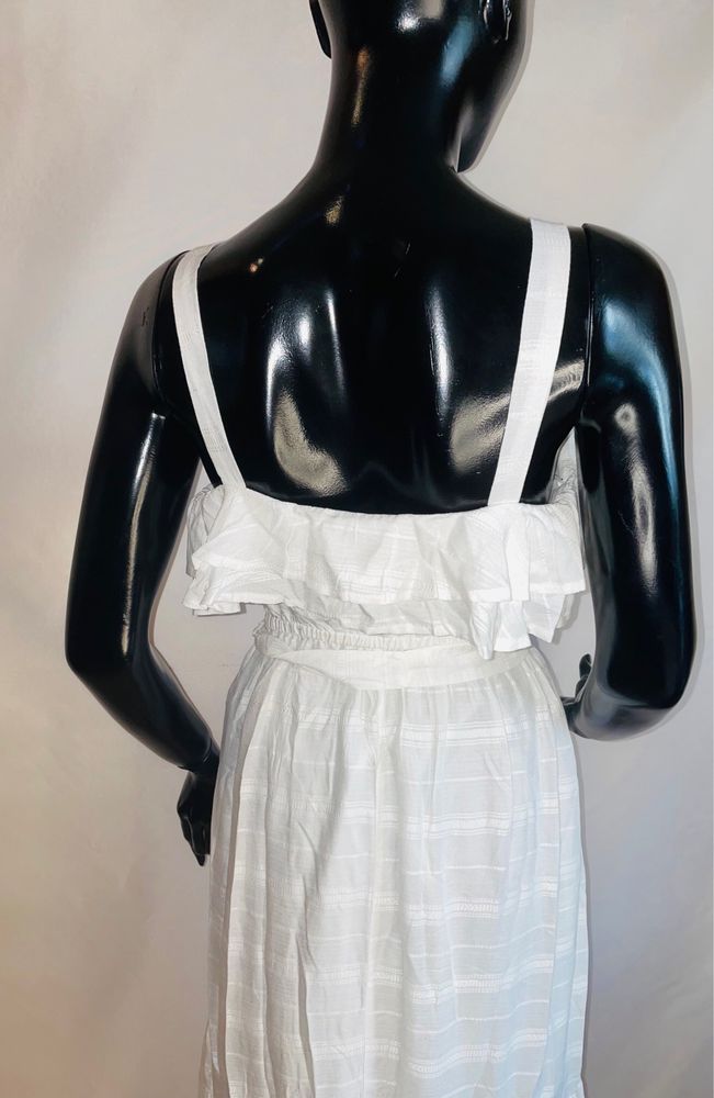 Довгий білий сарафан плаття saint laurent