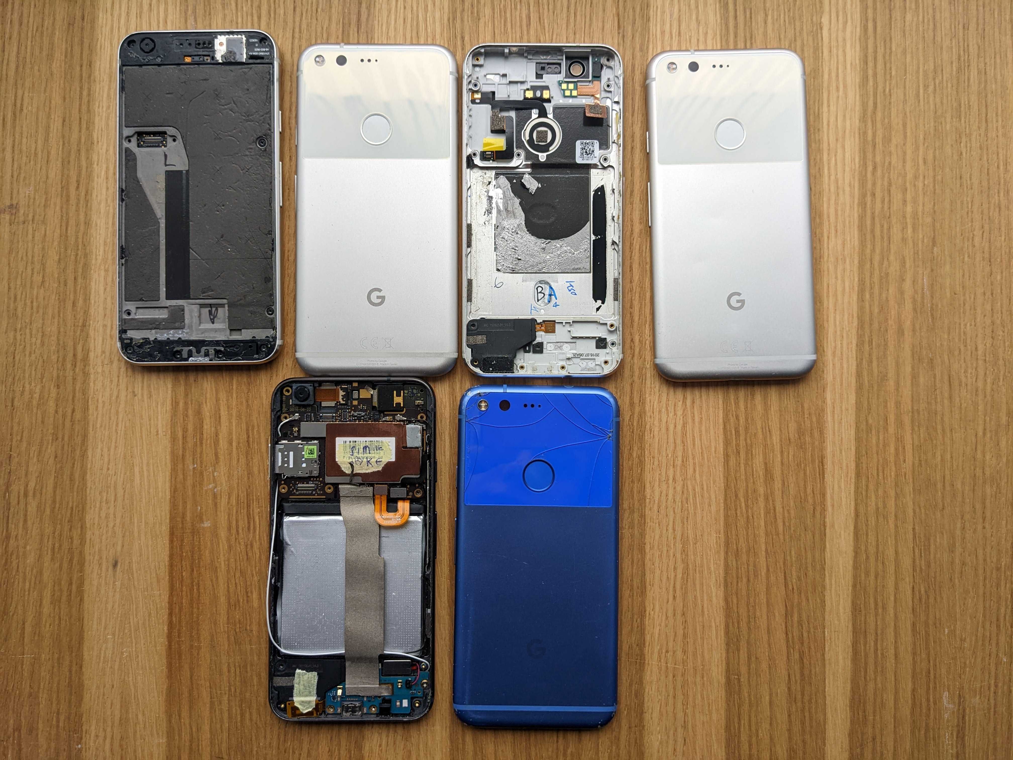 Google Pixel 1/1XL запчастини, корпус, камера, плата заряда, кнопки