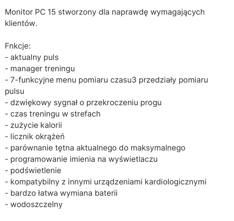 Pulsometr SIGMA PC-15