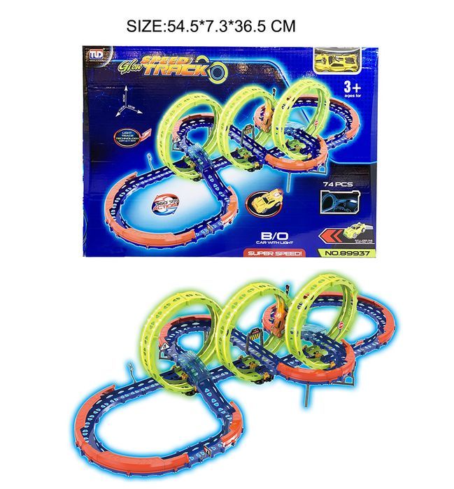 Ekstremalny Tor Wyścigowy Dla Dzieci 3+ Części Konstrukcyjne 74 El.