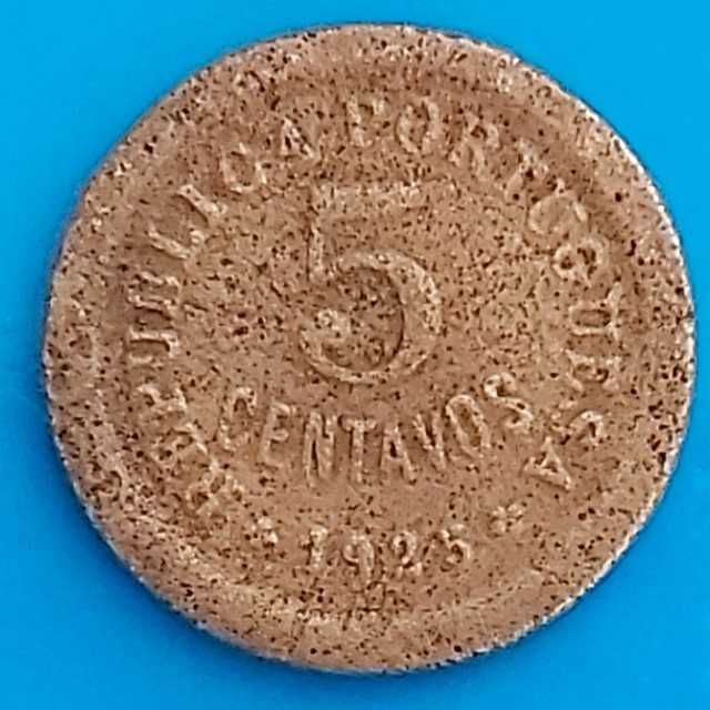 5 Centavos de 1925 Republica Portuguesa Rara