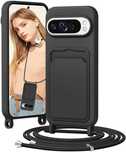 Etui plecki Bentiacc silikonowe dla Google Pixel 8 z paskiem czarny